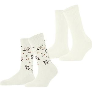 ESPRIT - Flower Rib Multipack - Sokken - Wit Off-White - 2 Pairs