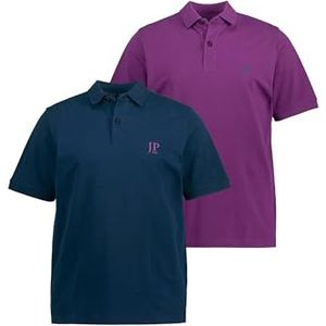 JP 1880 Heren poloshirt Piquee 1/2, dubbelpak T-shirt, donker taupe, 3XL, Donker taupe, 3XL