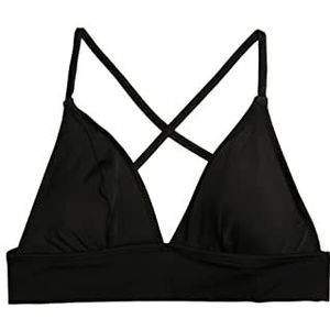 Koton Dames driehoekig gevoerde criss cross strappy detail bikini top, zwart (999), 42