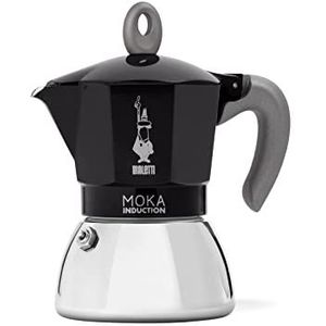 Bialetti - Moka Induction, Percolator, Geschikt Voor Alle Warmtebronnen, 6 Kops Espressomaker (270 Ml), Zwart