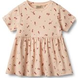 WHEAT - Jurk - Beige/Rood - Katoen - Korte Lengte - Ronde Hals