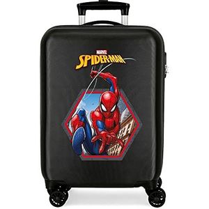 Marvel Harde schalen cabine koffer 55 cm Spiderman Geo zwart