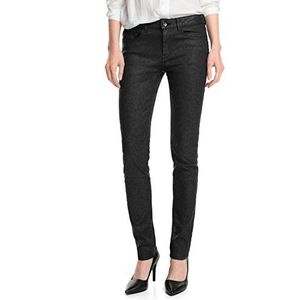 ESPRIT Collection dames straight leg-jeans met modieus leo patroon, maat W26/L32 (maat fabrikant: 34), zwart (BLACK 001)