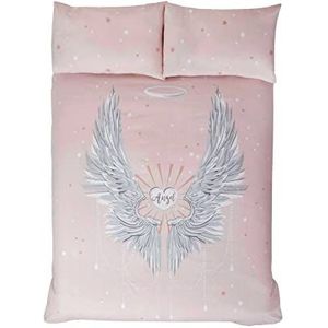 Rapport Angel Wings Glitter Single Dekbedovertrek Dekbedovertrek Beddengoed Set Blush Roze