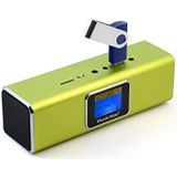 MusicMan MA Soundstation/Stereo luidspreker met geïntegreerde batterij en LCD-display (MP3-speler, radio, micro-SD-kaartsleuf, USB-slot) groen