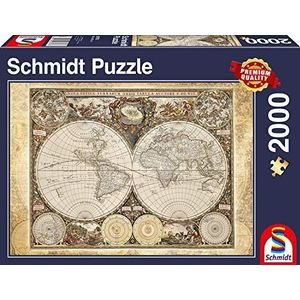 Schmidt Spiele 58178 - Historische wereldkaart, puzzel van 2000 stukjes