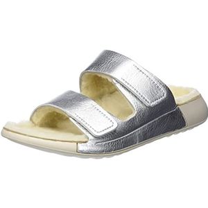 Ecco Dames 2ND Cozmo Flat Sandal, Pure Silver, 35 EU