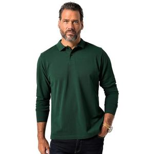 JP1880 Heren grote maten grote maten herenpoloshirt, L-8XL poloshirt, basic, lange mouwen, piqué, tot 8 XL