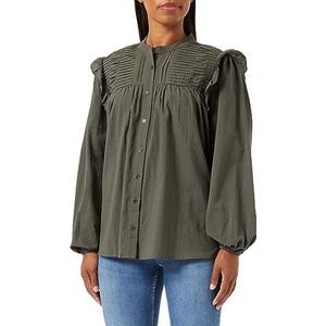 TILDEN Blouse met lange mouwen, donkerolijfgroen, S dames, Donker olijfgroen, S