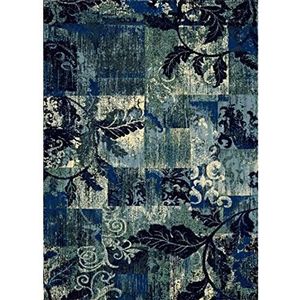 CREVICOSTA Quality Mark Marcas de Calidad Tapijt Perzië 865 Modern Ontwerp Bloemen (120 x 180 cm, Blauw)