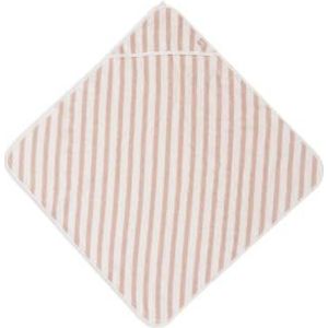 Jollein 534-514-67099 capuchonhanddoek Stripe badstof roze/wit (75x75 cm)