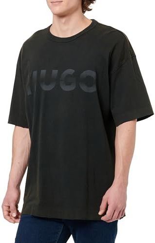 HUGO - Nenzye - T-shirt - Antraciet - Ronde Hals - Losse Pasvorm