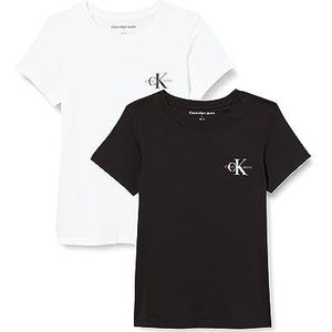 Calvin Klein Jeans S/S T-shirts voor dames, Ck Zwart/Helder Wit, M