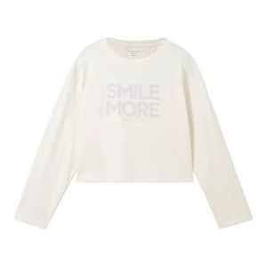 TOM TAILOR Meisjesshirt met lange mouwen en, 12906 - Wool White, 176
