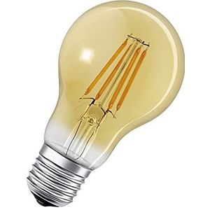 LEDVANCE Slimme LED lamp met WiFi technologie, E27-basis gouden glas ,Warm wit (2400K), 680 Lumen, substituut voor 53W-verlichtingsmiddel slim dimbaar, 4-Pak