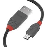 LINDY 36731 1ft Anthra Line USB 2.0 Type A naar Micro-B Kabel - Zwart