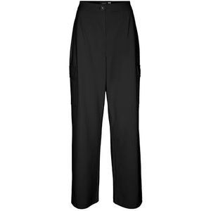 VERO MODA Vrouwen VMMAYRA MR Wide Enkel Cotton Pant NOOS Broek, Zwart, XS/30, zwart, (XS) W x 30L