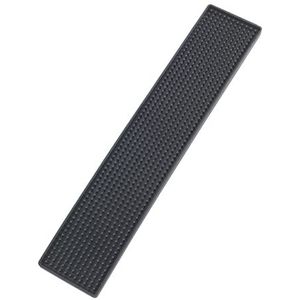 WENKO Afdruiprek mat Slim zwart, extra smalle rubberen mat met noppenstructuur voor het drogen van servies en glazen, spoelbakmat van hoogwaardig kunststof, vaatwasmachinebestendig, 8 x 42 cm