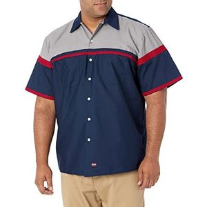 Red Kap Men's Standard Performance Tech Shirt, Navy/Red/Light Grey, Medium