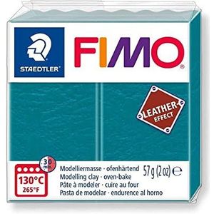 Staedtler 8010-369 Fimo leder-effect, ovenhardende boetseerklei (voor creatieve objecten in lederlook, lederachtige look en feel), kleur lagune