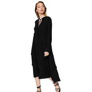 Trendyol Vrouwen Maxi Shift Regular Geweven Jurk, Zwart, 36