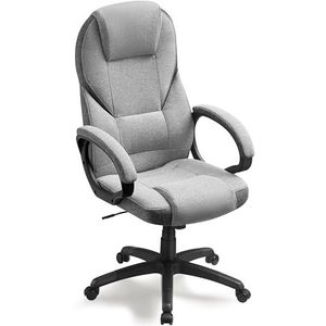 SONGMICS Bureaustoel, gamingstoel, bureaustoel, ergonomische managersstoel, draaibaar en in hoogte verstelbaar, werkstation, met wieltjes, duifgrijs OBG022G01, 7370 (112-122) cm
