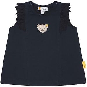 Steiff Baby-meisje korte mouwen teddyhoofd zonder knijpbaar T-shirt, Navy, 80, Steiff Navy, 80 cm