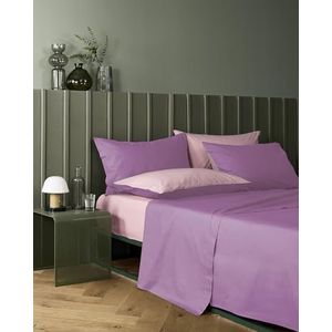 Bassetti Beddengoedset voor tweepersoonsbed, Pop Color Double, beddengoed, 100% katoen, Glicine, 240 x 280 cm