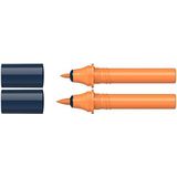 Schneider 040 Paint-It Twinmarker patronen (brush tip & 1,0 mm ronde punt, kleurintensieve inkt op waterbasis, voor gebruik op papier, >95% gerecyclede kunststof) oranje rood 123