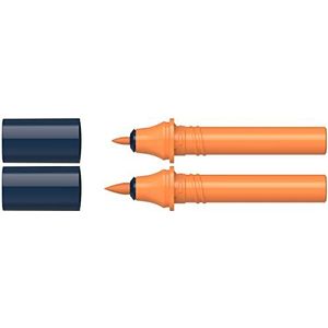 Schneider 040 Paint-It Twinmarker patronen (brush tip & 1,0 mm ronde punt, kleurintensieve inkt op waterbasis, voor gebruik op papier, 95% gerecyclede kunststof) oranje rood 123