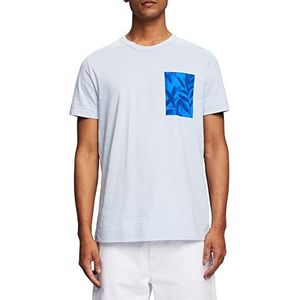 Esprit Collection Jersey T-shirt met print op de borst, 100% katoen, blauw (pastel blue), M