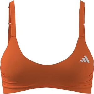 adidas Mujer Optime Essentials Workout Light Support Bra Adjustable Straps, Pure Orange, XS