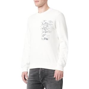 s.Oliver Sweatshirt voor heren met lange mouwen, wit, M