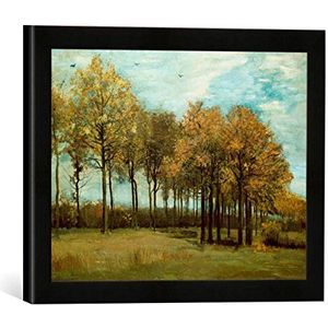 Ingelijste foto van Vincent van Gogh ""Herfstlandschap"", kunstdruk in hoogwaardige handgemaakte fotolijst, 40x30 cm, mat zwart