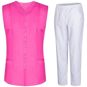 MISEMIYA - Peeling-set voor dames – doktersuniform dames met hemd en broek – medisch uniform – 818-8312, Roze 22, XXL