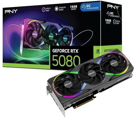 PNY - RTX 5080 ARGB OC - Grafische Kaart - 16GB GDDR7 - Voor Gaming en Creatieve Toepassingen