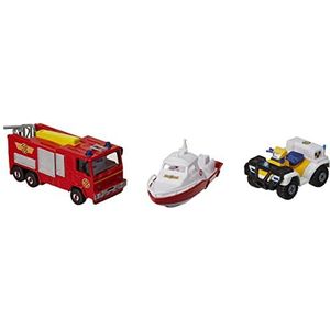 DICKIE Toys 203099629401 - Brandweerman Sam driedelige voertuigset
