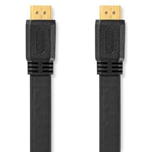 NEDIS High Speed HDMI ™ Kabel met Ethernet | HDMI™ stekker | HDMI™ stekker | 4K @30Hz | 10.2 Gbps | 10.0 m | Plat | PVC | Zwart | Label