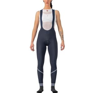 Castelli Velocissima DT Bibtight Leggings voor dames, Savile Blue/Silver-Silver Refl, S