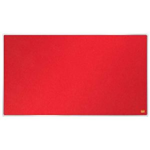 Nobo Widescreen Vilten Memobord, 710 x 400 mm, Slanke Lijst, InvisaMount Montagesysteem, Impression Pro, Rood, 1915419