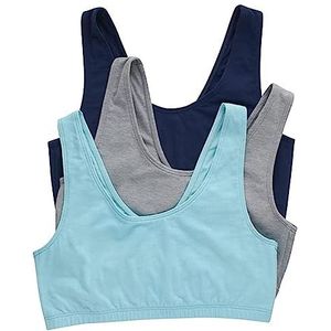 Hanes dames bh, Athletic Navy/Concrete Heather/Ultra Blue, 3 Stuk, 3XL