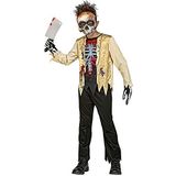 Widmann - Kinderkostuum zombie-skelet, 3-delig, bovenstuk, broek en masker, doodskop, botten, bloedbesmeurd, horror, psycho, killer, kostuum, verkleden, themafeest, carnaval, Halloween