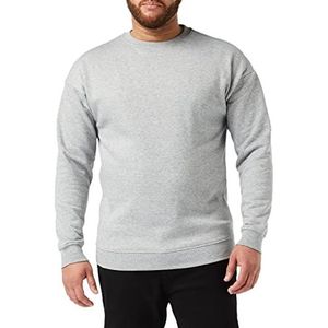 Urban Classics Sweatshirt voor heren, met ronde hals, trui met brede geribbelde manchetten voor mannen in vele kleuren, maten XS - 5XL, grijs (Grey 111), XL