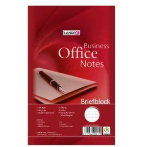 LANDRE 100050204 Briefblok Office 5-pack A5 100 vellen geruit 60 g/m² schrijfblok briefblokken briefpapier