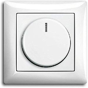 EBROM® complete set LED roterende dimmer 1001 + Busch Jäger frame 1721- + schijf 2115-914 alpinewit Balance Si - UP inbouw LED dimmer - faseafsnede, LED 5-150 Watt dimbare halogeen etc. 15-400 W/VA
