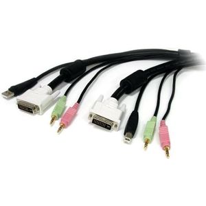 StarTech.com 1,80m 4-in-1 USB DVI KVM-Kabel met Audio en Microfoon