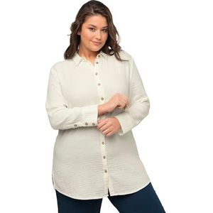 Ulla Popken Damesblouse in Bubble Quality Blouse, gebroken wit, 42-44