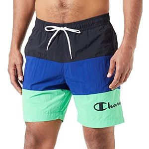 Champion Legacy Beachshorts AC Color Block zwembroek voor heren, (zwart/blauw/lichtgroen), S