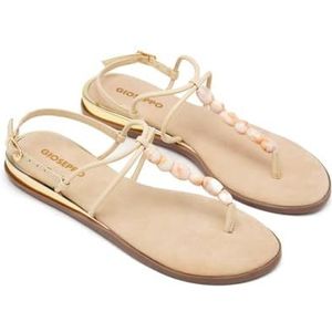 GIOSEPPO Millville, platte damessandalen, gebroken wit, maat 39, Ivoor, 39 EU