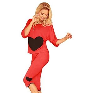 Kalimo Dames complete vigo-rood-XL pyjamaset, rood, extra large, rood, XL